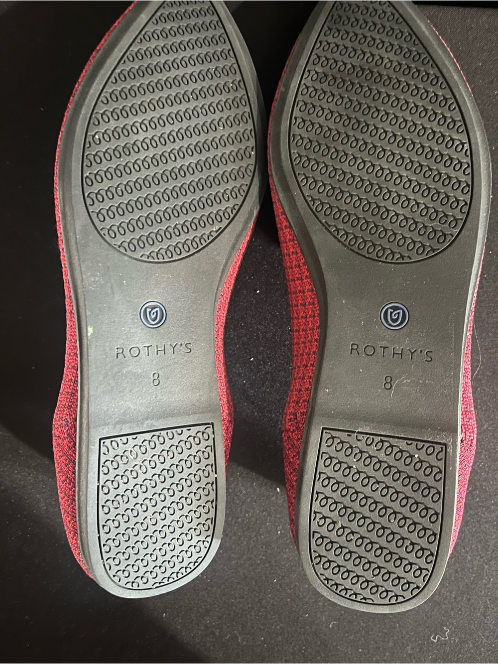 Rothy’s Limited Edition The Point "Scarlet Tweed" Red Flats - Rare! Sz 8